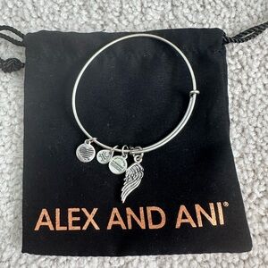 Alex and Ani Silver Angel Wing Charm Bangle